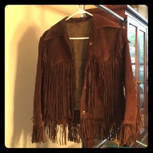 Fringe leather jacket